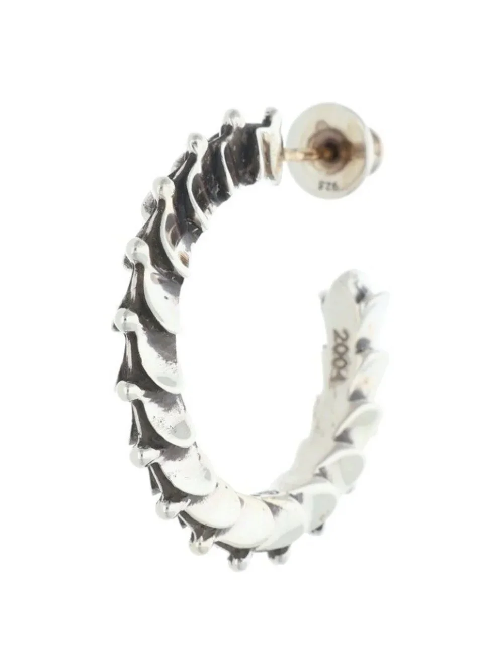 Chrome Hearts Hoop Crsstal Crosstail Silver Earrings